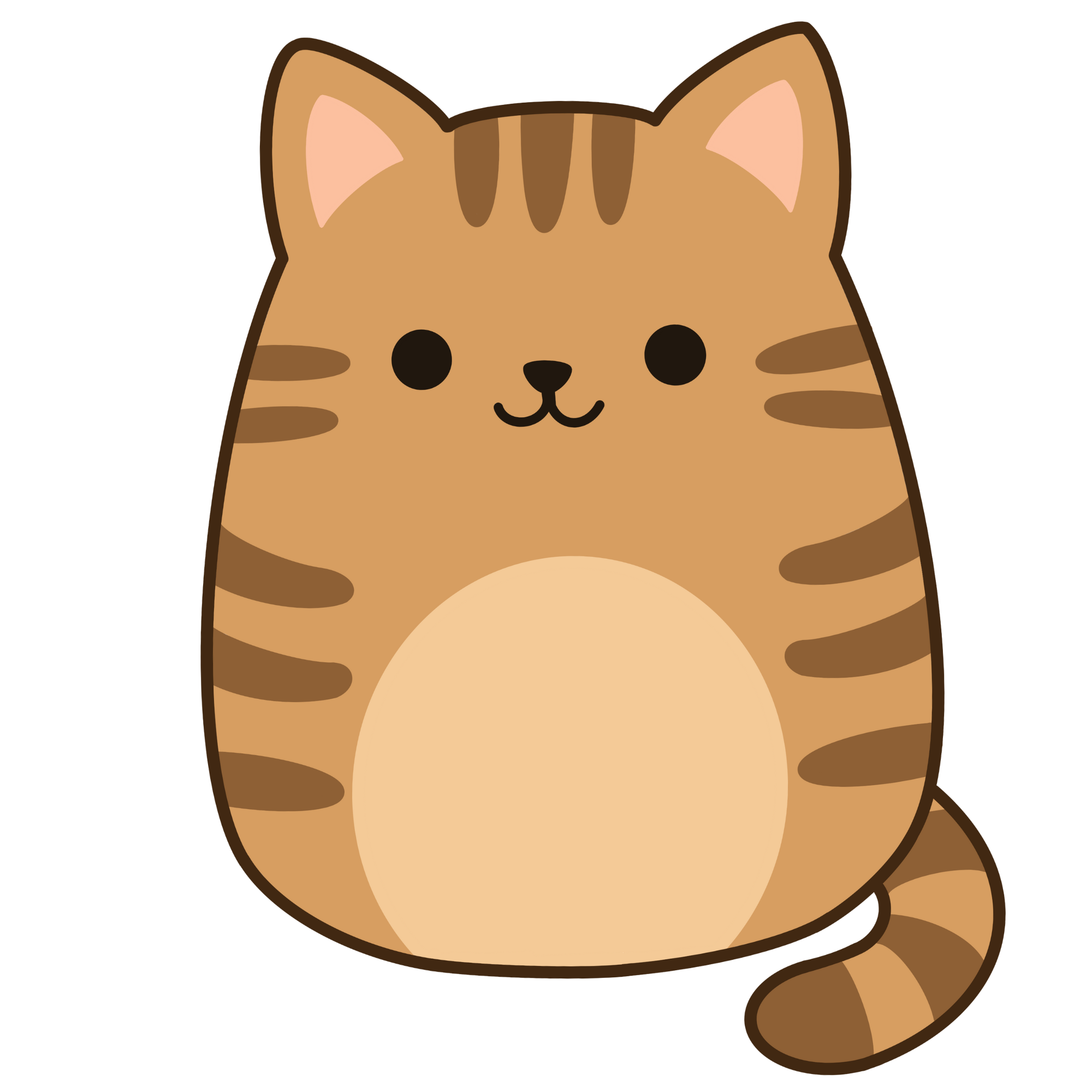 Brown Tabby Cat Kawaii Plushie Cross-Stitch Pattern